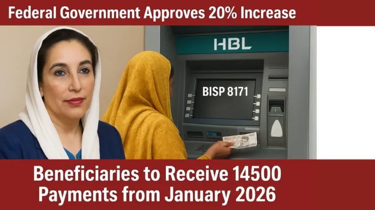 Federal Government Approves 20% Increase in BISP 8171 Budget: Beneficiaries to Receive 14500 Payments from January 2026