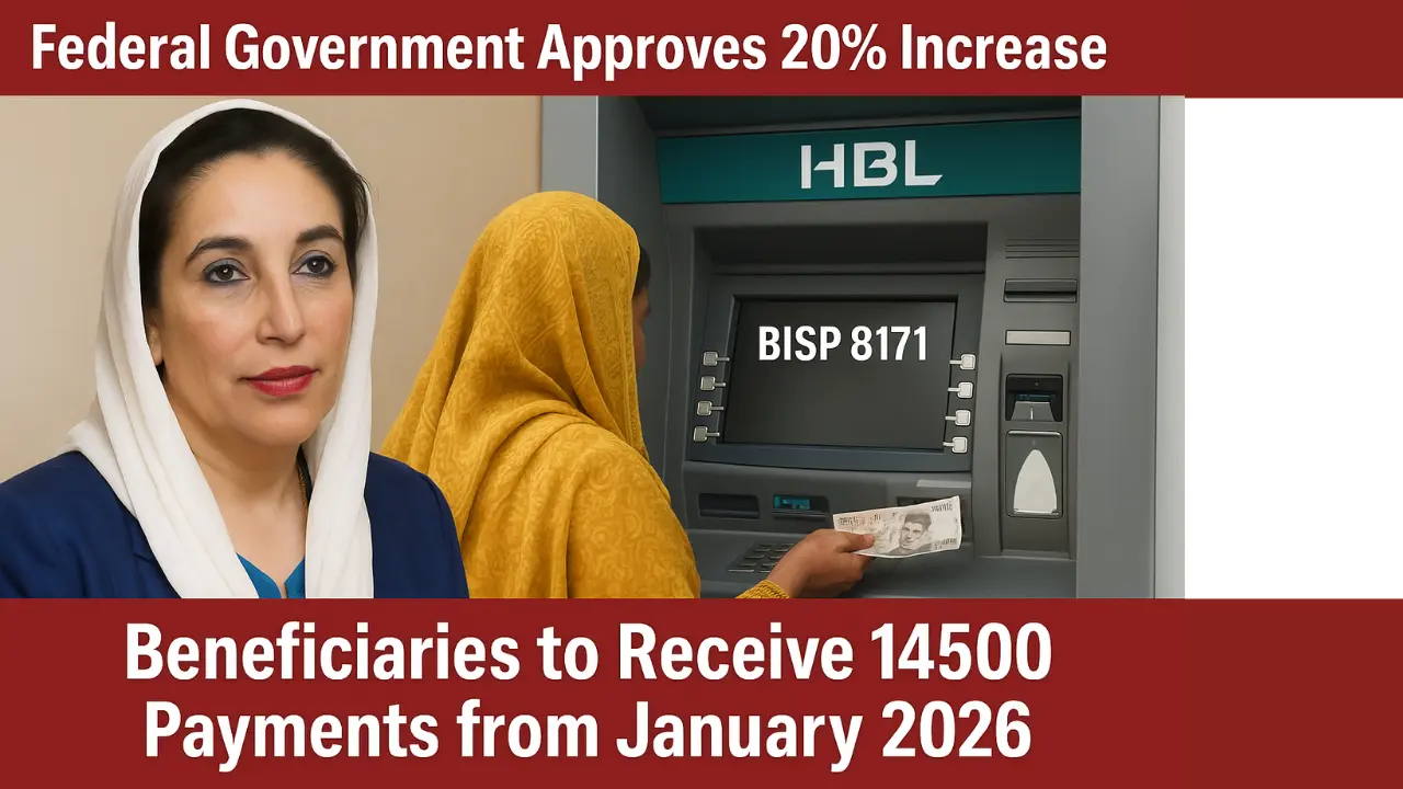 Federal Government Approves 20% Increase in BISP 8171 Budget: Beneficiaries to Receive 14500 Payments from January 2026